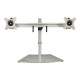 StarTech.com Supporto per due monitor - Orizzontale - Argento con Base a basso Profilo in Aluminio e Acciaio per Monitor fino a
