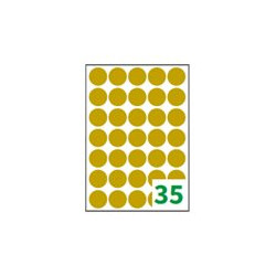 Tico Gold Line - Carta satinata - adesivo acrilico permanente - oro - rotonde 36 mm - 188 g/m² - 3500 etichette (100 foglio(i) 