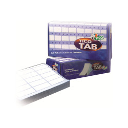 Tico TAB - Carta - adesivo permanente - perforato - bianco - 100 x 36.2 mm 4000 etichette (500 foglio(i) x 8) etichette