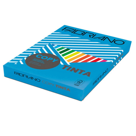 Carta Fabriano Colore - A4 - 80 gr - colori forti azzurro - Fabriano - conf. 500 fogli