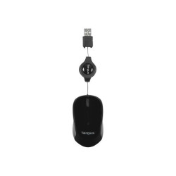 Targus - Mouse - per destrorsi e per sinistrorsi - ottica - 3 pulsanti - cablato - USB - nero