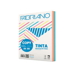 Carta Fabriano Colore - A4 - 80 gr - mix 5 colori tenui - Fabriano - conf. 250 fogli