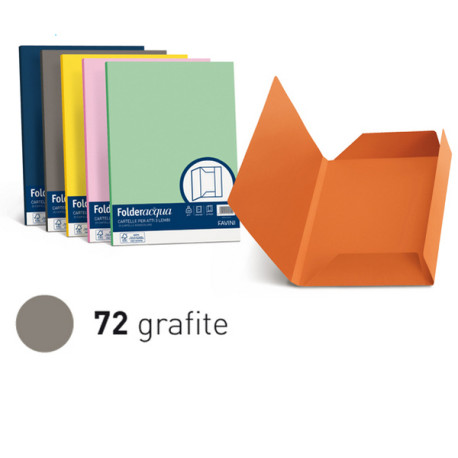 Cartellina 3 lembi Luce - 200 gr - A4 - cartoncino bristol - grafite - Favini - conf. 25 pezzi