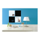 Quartet - Lavagna bianca - quadrato - 360 x 360 mm - magnetica - nero