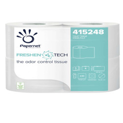 Carta igienica classica Freshen Tech - 3 veli - 230 strappi - diametro 12,2 cm -15,5 gr - 9,5 cm x 25,3 mt - Papernet - pacco 4