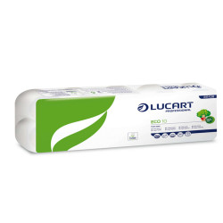 Carta igienica Eco - 200 strappi -  2 veli - 16,5 gr - diametro 11 cm - 9,8 cm x 24 mt - Lucart - pacco 10 rotoli