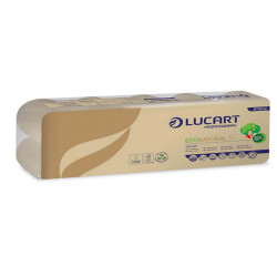 Carta igienica EcoNatural - 9,5 cm x 19,8 mt - 15 gr - diametro 10 cm - 180 strappi - Lucart - pacco 10 rotoli