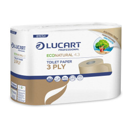 Carta igienica EcoNatural 4.3 Plastic Free - 270 strappi - Lucart - pacco 4 rotoli