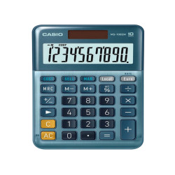 Calcolatrice da tavolo MS-100EM - 10 cifre - blu - Casio
