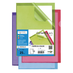 Cartellina a L - Capri 61 color - 21 x 29,7 cm - azzurro - Sei Rota - conf. 25 pezzi