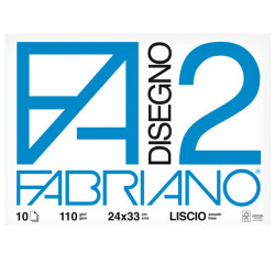 Album F2 - 24 x 33 cm - 10 fogli - 110 gr - liscio - punto metallico - Fabriano