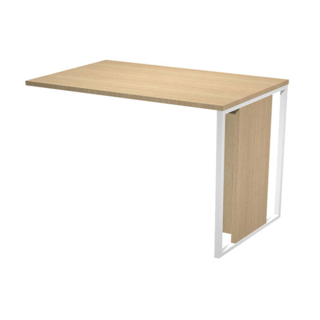 Allungo reversibile dx/sx Essence - 80 x 50 cm - Rovere - Gamba bianco