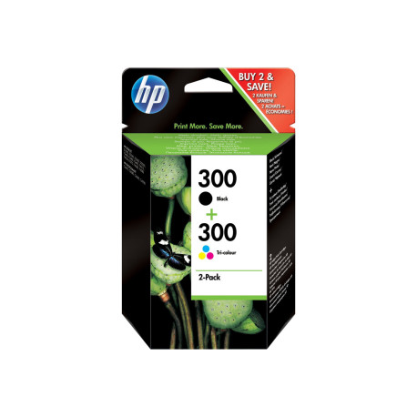 HP 300 - Confezione da 2 - nero, colore (ciano, magenta, giallo) - originale - cartuccia d'inchiostro - per Deskjet D2680, F242