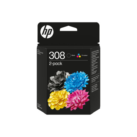 HP 308 - Confezione da 2 - nero, giallo, ciano, magenta - originale - scatola - cartuccia d'inchiostro