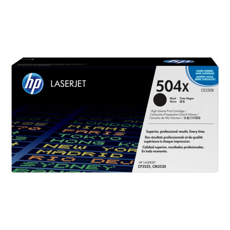HP 504X - Alta resa - nero - originale - LaserJet - cartuccia toner (CE250X) - per Color LaserJet CM3530, CM3530fs, CP3525, CP3