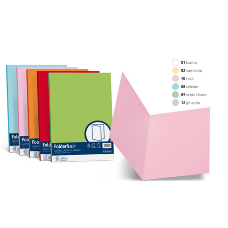 Cartellina semplice Acqua - 200 gr - A4 - rosa - cartoncino bristol - Favini - conf. 50 pezzi