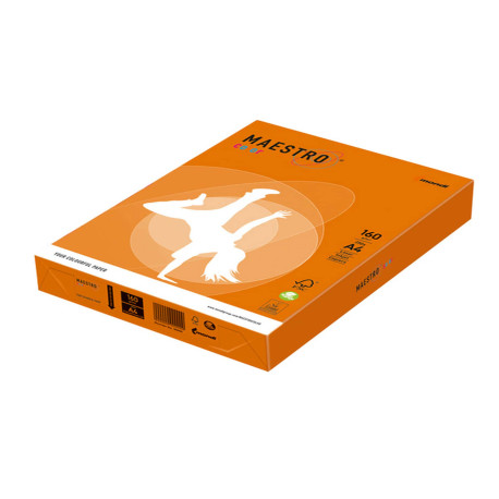 Carta Maestro Color - A4 - 160 gr - arancio forte OR43 - Mondi - conf. 250 fogli