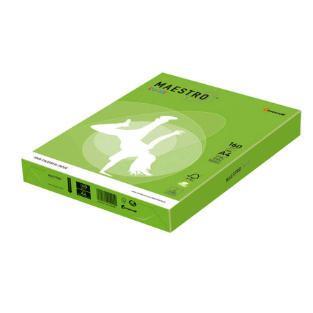 Carta Maestro Color - A4 - 160 gr - verde forte MA42 - Mondi - conf. 250 fogli