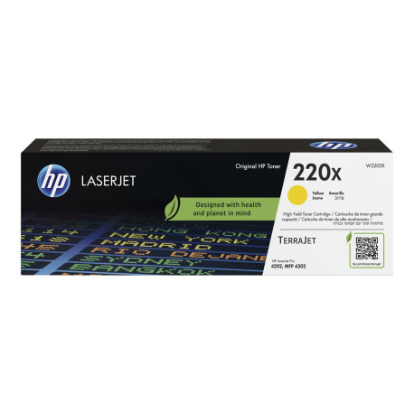 HP 220X - Alta resa - giallo - originale - LaserJet - scatola - cartuccia toner (W2202X) - per Color LaserJet Pro 4201dn, 4201d