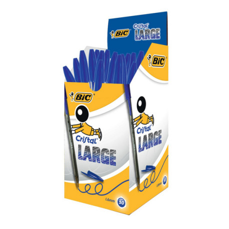 Penna sfera Cristal Large - punta 1,6 mm - blu - Bic - conf. 50 pezzi