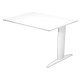 Allungo reversibile dx/sx per scrivanie Easy - 80 x 60 cm - Bianco/grigio alluminio