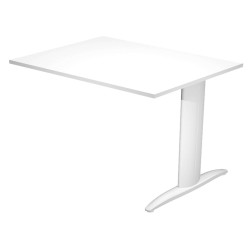 Allungo reversibile dx/sx per scrivanie Easy - 80 x 60 cm - Bianco/grigio alluminio