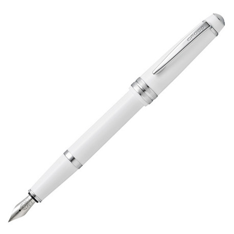 Penna stilografica Bailey Light - punta M - fusto bianco/cromo - Cross