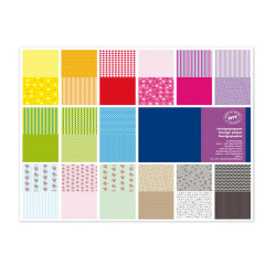 Carta Scarpbooking Vichy - 30,5 x 30,5 cm - 180 gr/m² - colori assortiti - DECO - conf. 30 fogli