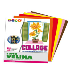 Carta velina - 50 x 76 cm - 20 gr - 5 colori caldi - Deco - busta 25 fogli