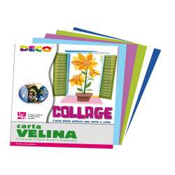 Carta velina - 50 x 76 cm - 20 gr - 5 colori freddi - Deco - busta 25 fogli