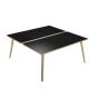 Scrivania Woody a 2 postazioni contrap. - 180 x 166 cm - rovere / nero venato