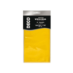 Carta velina - 50 x 76 cm - 20 gr - giallo - Deco - busta 5 fogli