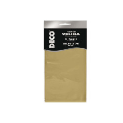 Carta velina - 50 x 76 cm - 20 gr - oro metal - Deco - busta 5 fogli