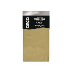 Carta velina - 50 x 76 cm - 20 gr - oro perlescente - Deco - busta 5 fogli