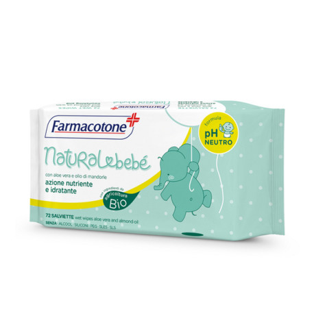 Salviette idratanti Natural Bebé - Farmacotone - busta da 72 pezzi