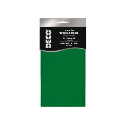 Carta velina - 50 x 76 cm - 20 gr - verde chiaro - Deco - busta 5 fogli