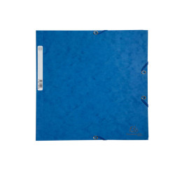 Cartella 3 lembi con elastico angolare - A4 - dorso 0,3 cm - cartoncino Lustrè - blu - Exacompta