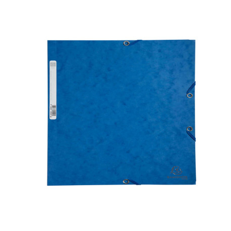 Cartella 3 lembi con elastico angolare - A4 - dorso 0,3 cm - cartoncino Lustrè - blu - Exacompta