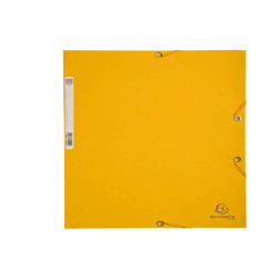Cartella 3 lembi con elastico angolare - A4 - dorso 0,3 cm - cartoncino Lustrè - giallo - Exacompta