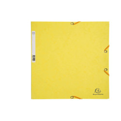 Cartella 3 lembi con elastico angolare - A4 - dorso 0,3 cm - cartoncino Lustrè - giallo limone - Exacompta