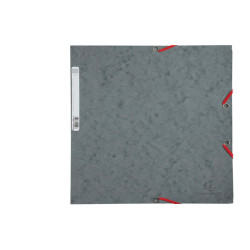 Cartella 3 lembi con elastico angolare - A4 - dorso 0,3 cm - cartoncino Lustrè - grigio - Exacompta