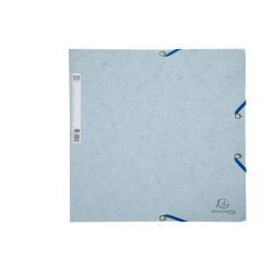 Cartella 3 lembi con elastico angolare - A4 - dorso 0,3 cm - cartoncino Lustrè - grigio chiaro - Exacompta