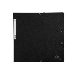Cartella 3 lembi con elastico angolare - A4 - dorso 0,3 cm - cartoncino Lustrè - nero - Exacompta