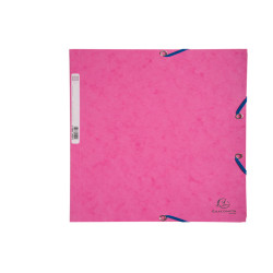 Cartella 3 lembi con elastico angolare - A4 - dorso 0,3 cm - cartoncino Lustrè - rosa - Exacompta