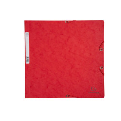 Cartella 3 lembi con elastico angolare - A4 - dorso 0,3 cm - cartoncino Lustrè - rosso - Exacompta
