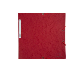 Cartella 3 lembi con elastico angolare - A4 - dorso 0,3 cm - cartoncino Lustrè - rosso ciliegia - Exacompta