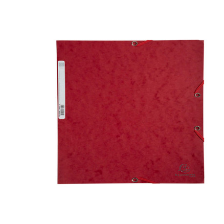 Cartella 3 lembi con elastico angolare - A4 - dorso 0,3 cm - cartoncino Lustrè - rosso ciliegia - Exacompta