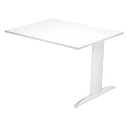 Allungo reversibile dx/sx per scrivanie Easy - 80 x 60 cm - Bianco/metal cromato