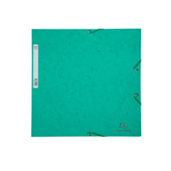 Cartella 3 lembi con elastico angolare - A4 - dorso 0,3 cm - cartoncino Lustrè - verde - Exacompta