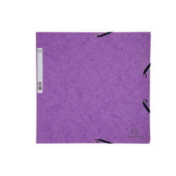 Cartella 3 lembi con elastico angolare - A4 - dorso 0,3 cm - cartoncino Lustrè - viola - Exacompta